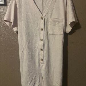 Old Navy Neutral Cream Oversized Romper with a slouchy fit